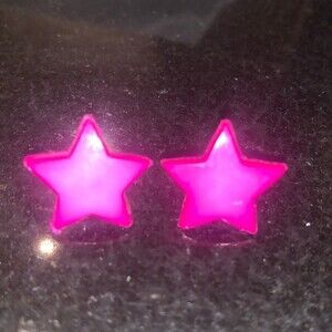 Hot Pink Star Stud Earrings